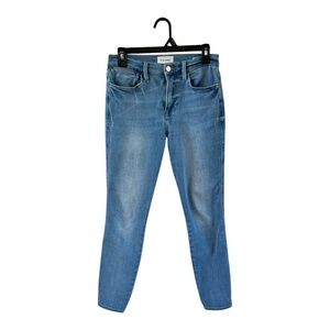 FRAME Jeans Women 27 Blue Le High Straight Stretch Denim